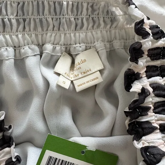 Kate Spade pink black and white knee length silk skirt.