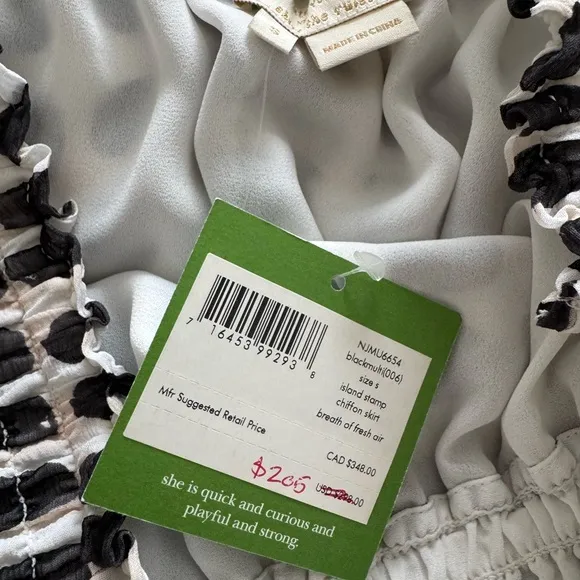 Kate Spade pink black and white knee length silk skirt.
