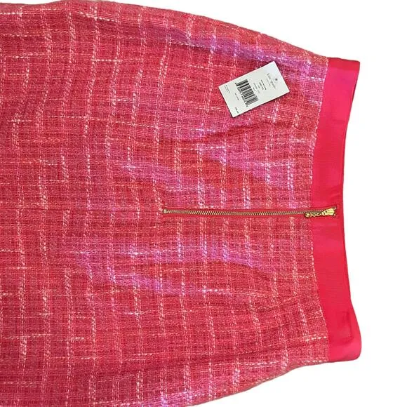 Kate Spade Womens NEW Pink Tweed Pencil Skirt Size 8