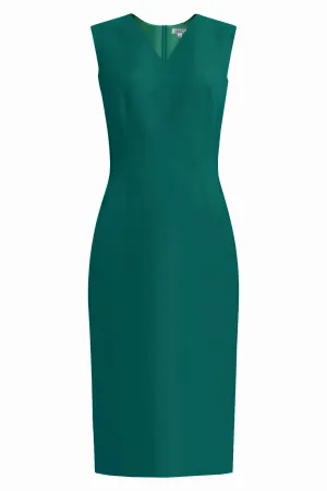 Kateri Teal V-Neck Sheath Dress