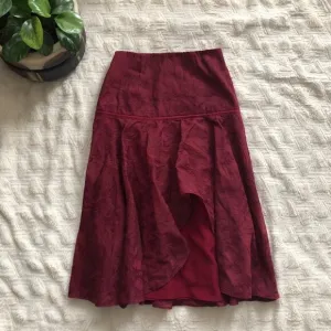 Keepsake the Label Burgundy Jacquard Ruffle Skirt