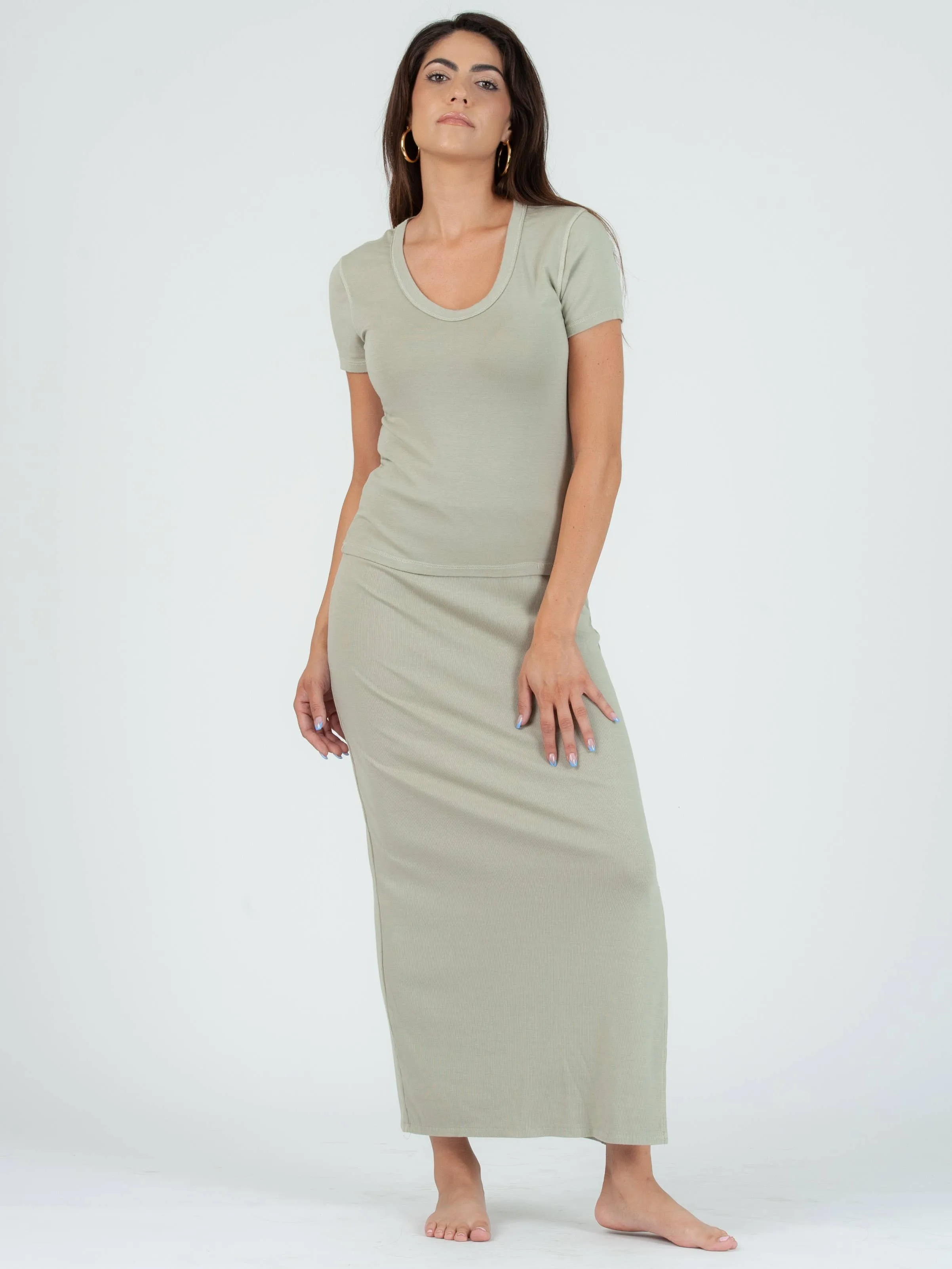 KENDALL PENCIL SKIRT-SAGE