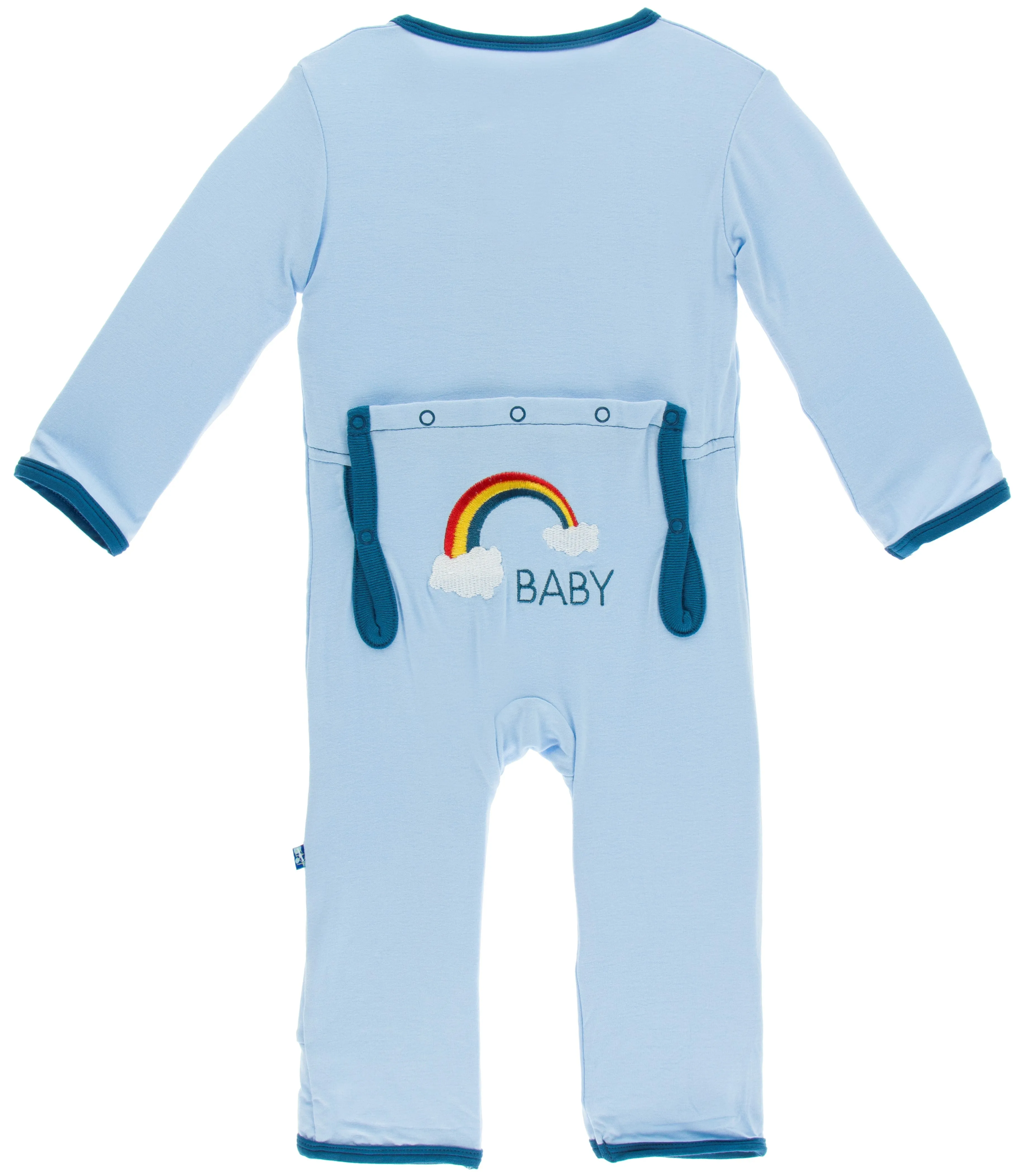 KicKee Pants Pond Rainbow Baby Applique Coverall with Snaps