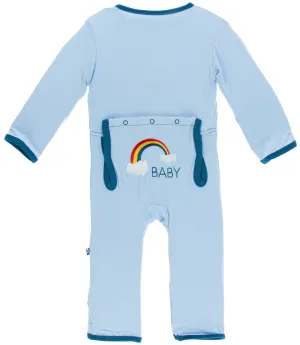 KicKee Pants Pond Rainbow Baby Applique Coverall with Snaps