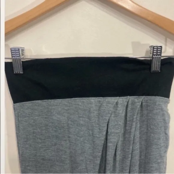 Kit &amp; Ace Amelia Pencil Skirt Side Draped Grey Black Stretchy Size 4