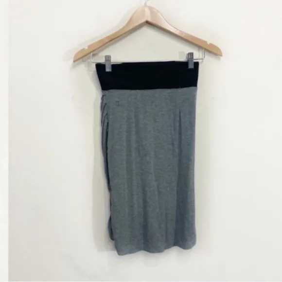 Kit &amp; Ace Amelia Pencil Skirt Side Draped Grey Black Stretchy Size 4