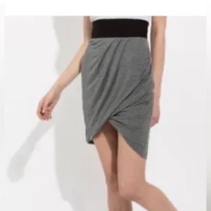 Kit &amp; Ace Amelia Pencil Skirt Side Draped Grey Black Stretchy Size 4