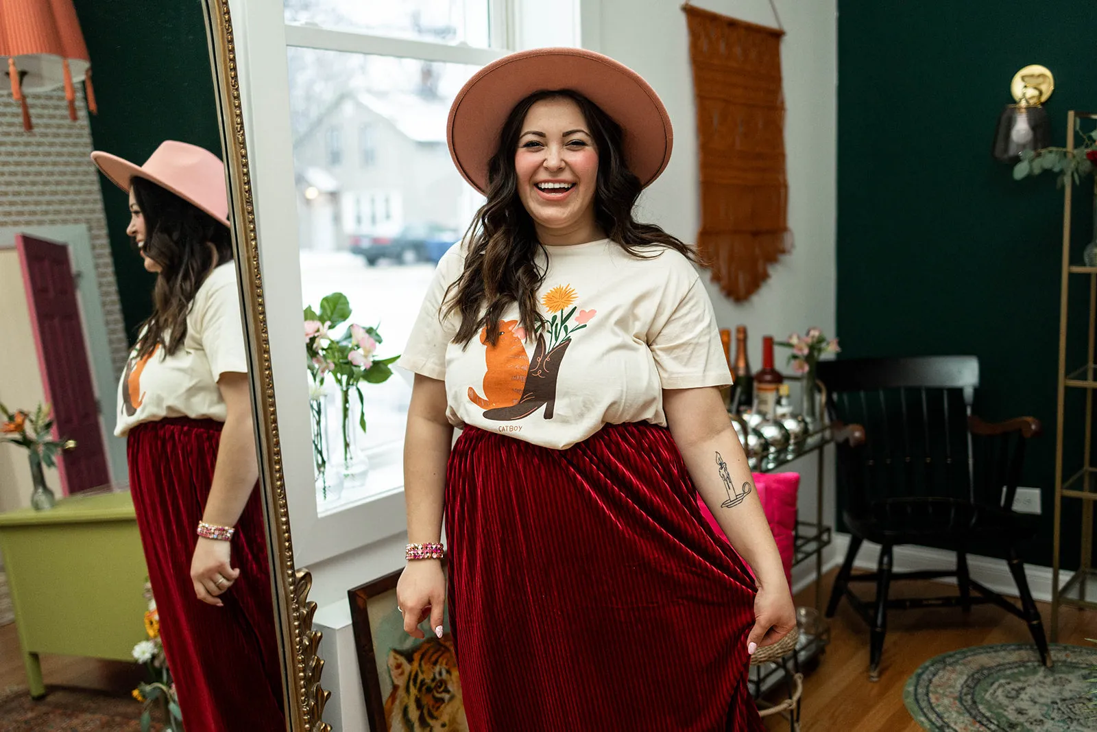kitt skirt in burgundy