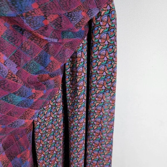 Koos Van Den Akker Women's 4 Skirt Multicolor Abstract Elastic Waist Knee Length
