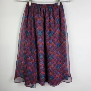 Koos Van Den Akker Women's 4 Skirt Multicolor Abstract Elastic Waist Knee Length