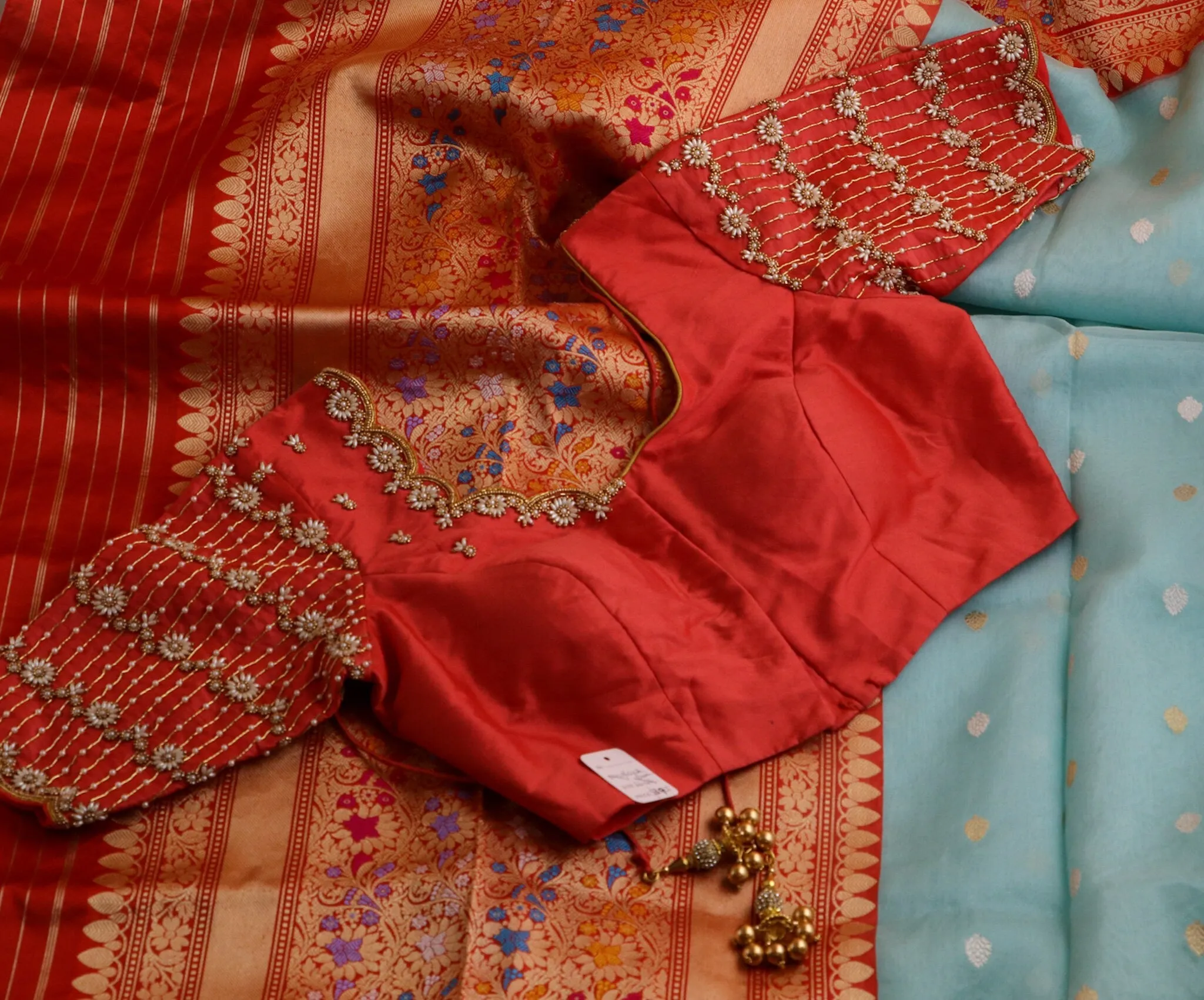 Kora banarasi saree stitched blouse silk saree party wear saree blouse designer blouse maggam work blouse bridal saree blouse traditional