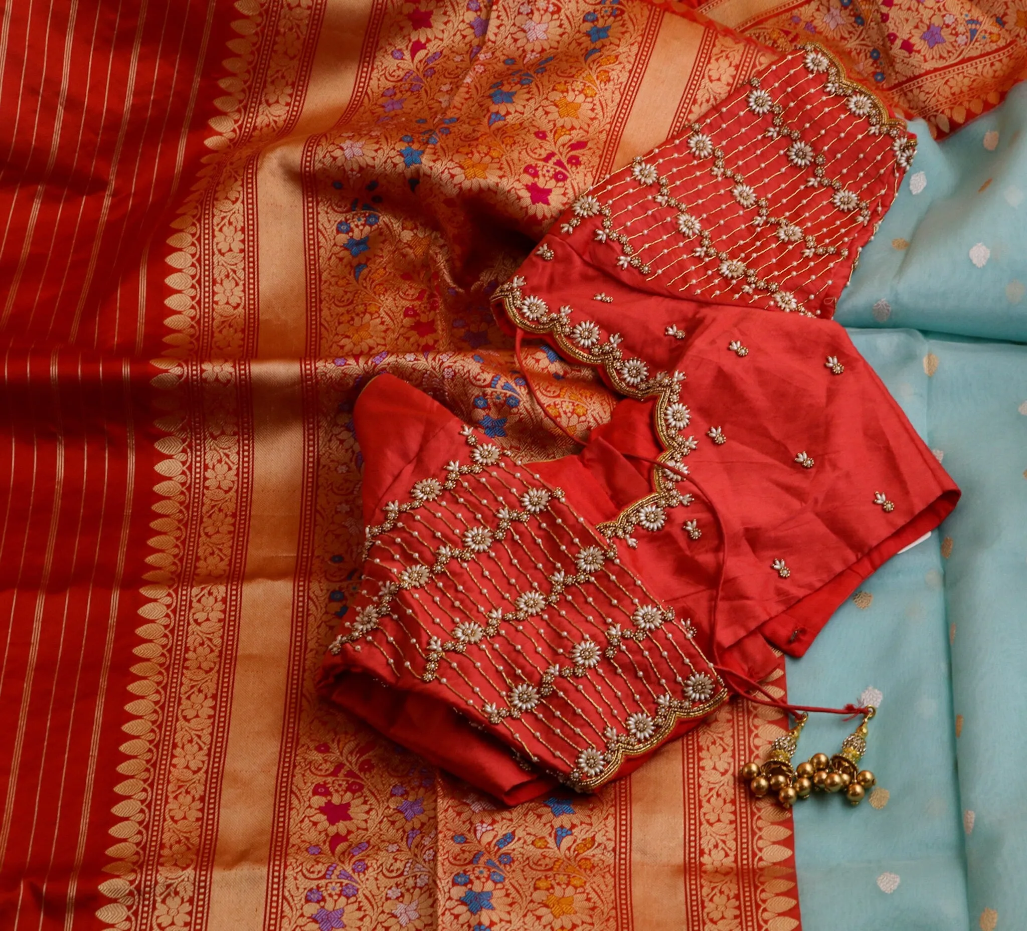 Kora banarasi saree stitched blouse silk saree party wear saree blouse designer blouse maggam work blouse bridal saree blouse traditional
