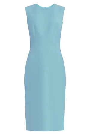 Krew Light Blue Round Neck Sheath Dress