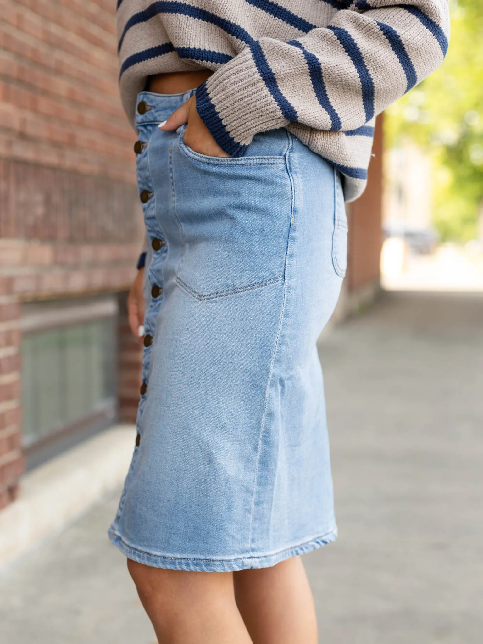 KUT Debate Rise Button Front Skirt