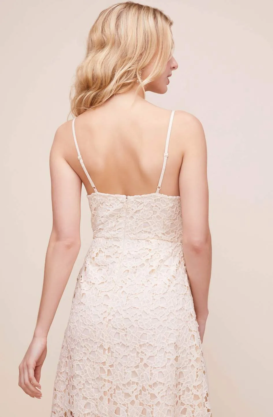 LACE A LINE MIDI DRESS