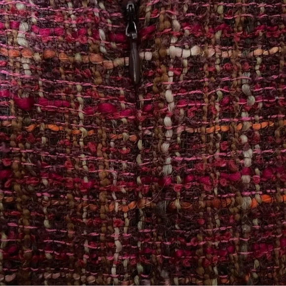 Lafayette 148 New York Tweed Pencil Skirt Red Multi Size 4