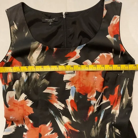 Lafayette 148 NY Rebecca Abstract Floral Dress size 8 Multicolor