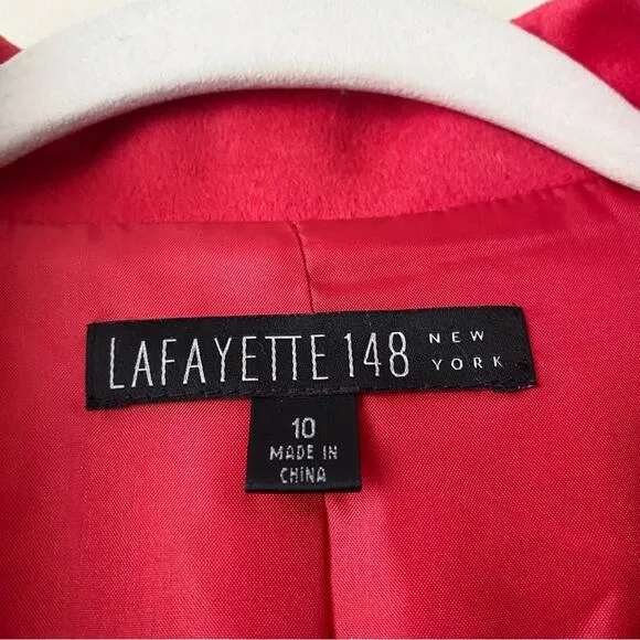 Lafayette 148 | Wool Angora Blazer Jacket Fall Holiday Red Size 10