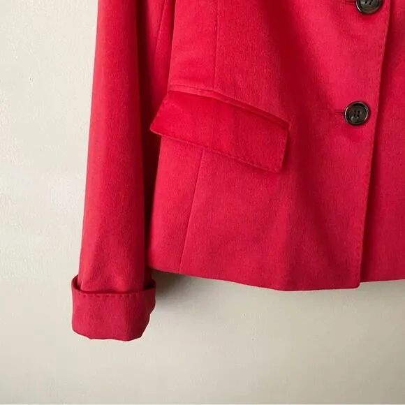 Lafayette 148 | Wool Angora Blazer Jacket Fall Holiday Red Size 10
