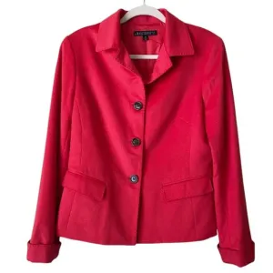 Lafayette 148 | Wool Angora Blazer Jacket Fall Holiday Red Size 10