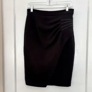 L'Agence Black Wrap Pencil Skirt Pleat Ruched Gathered Detail Womens Size 6