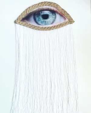 Large Eye Appliqué with White Fringe