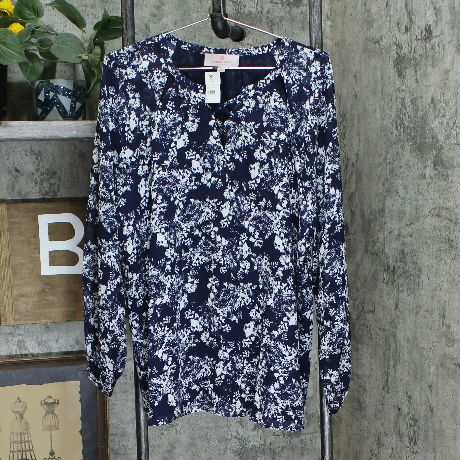 Laurie Felt Women's Woven Blouse With Lace Up Detail