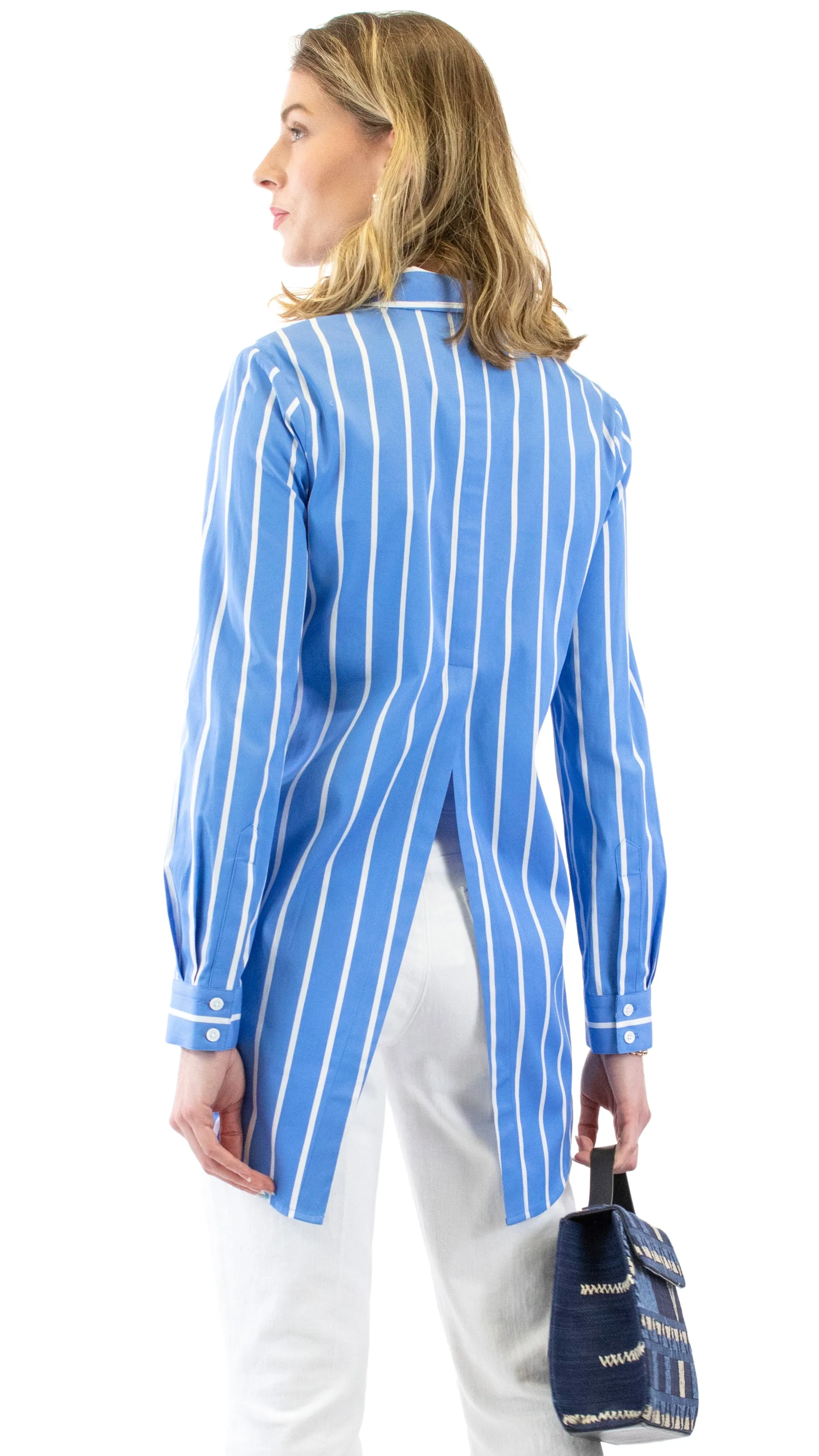 Layla Tunic - Bright Blue / White Stripe