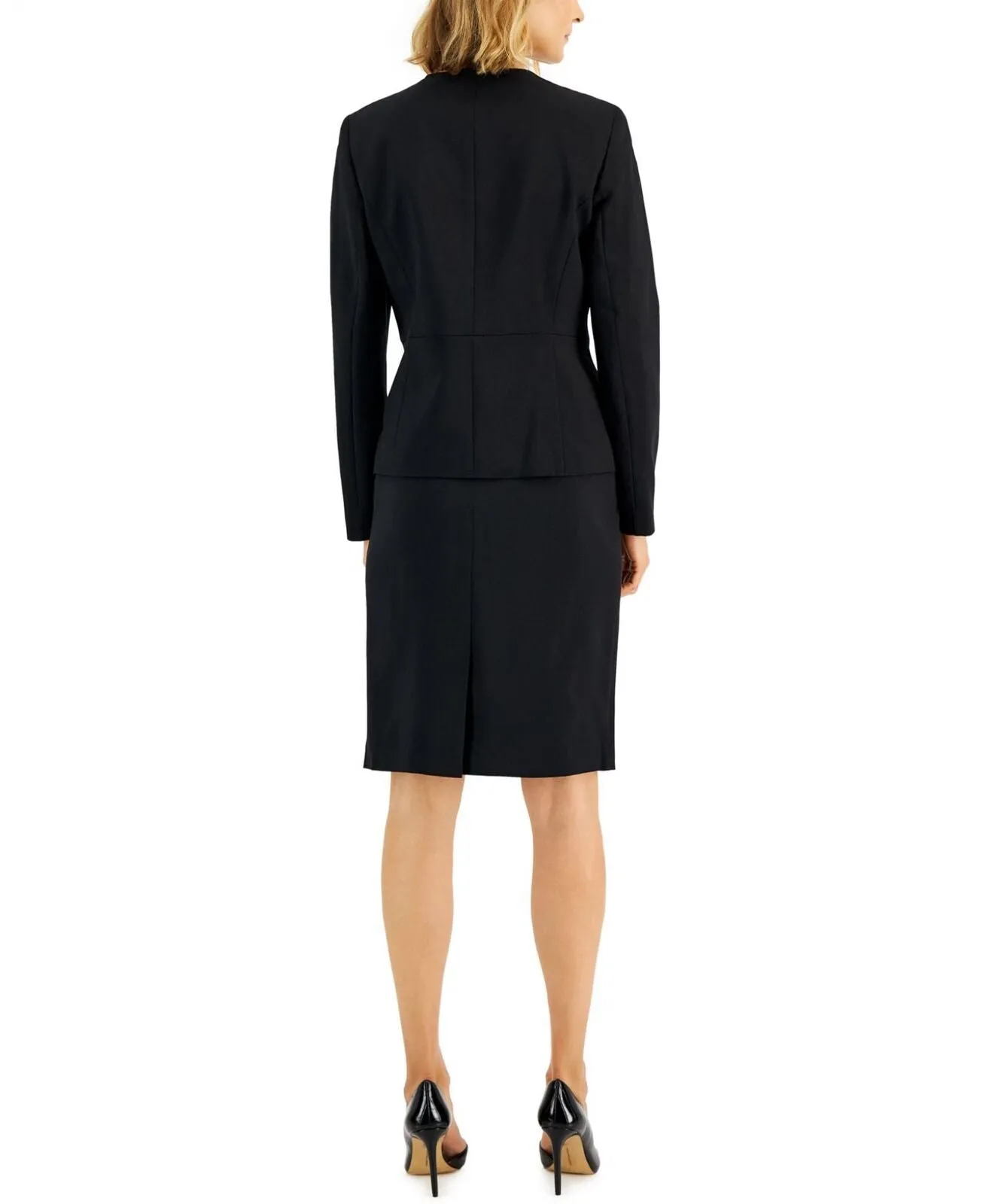 Le Suit Women's Ruffled Stretch Crepe Skirt Suit 50041156