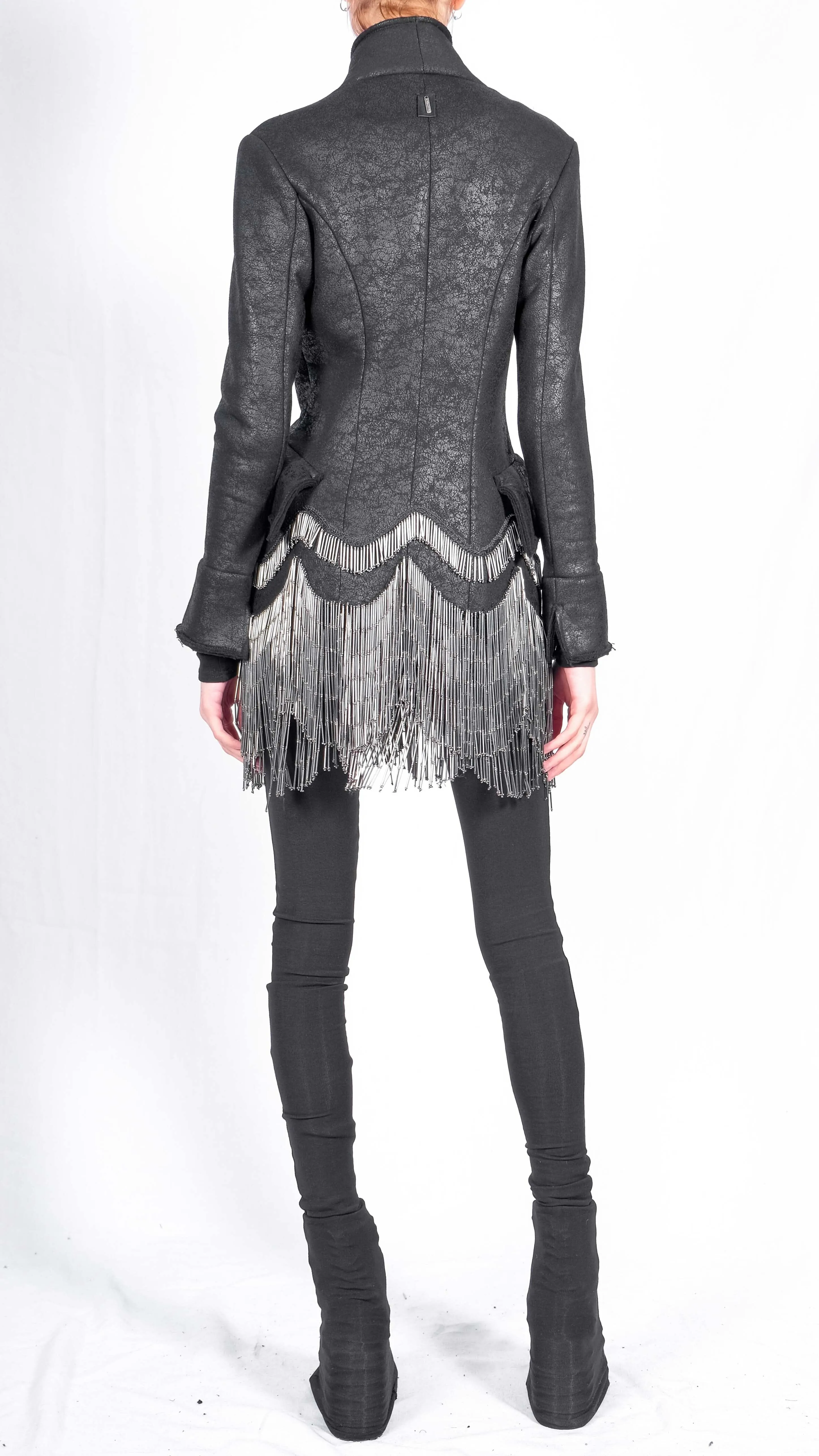 Leather Effect Blazer with Application