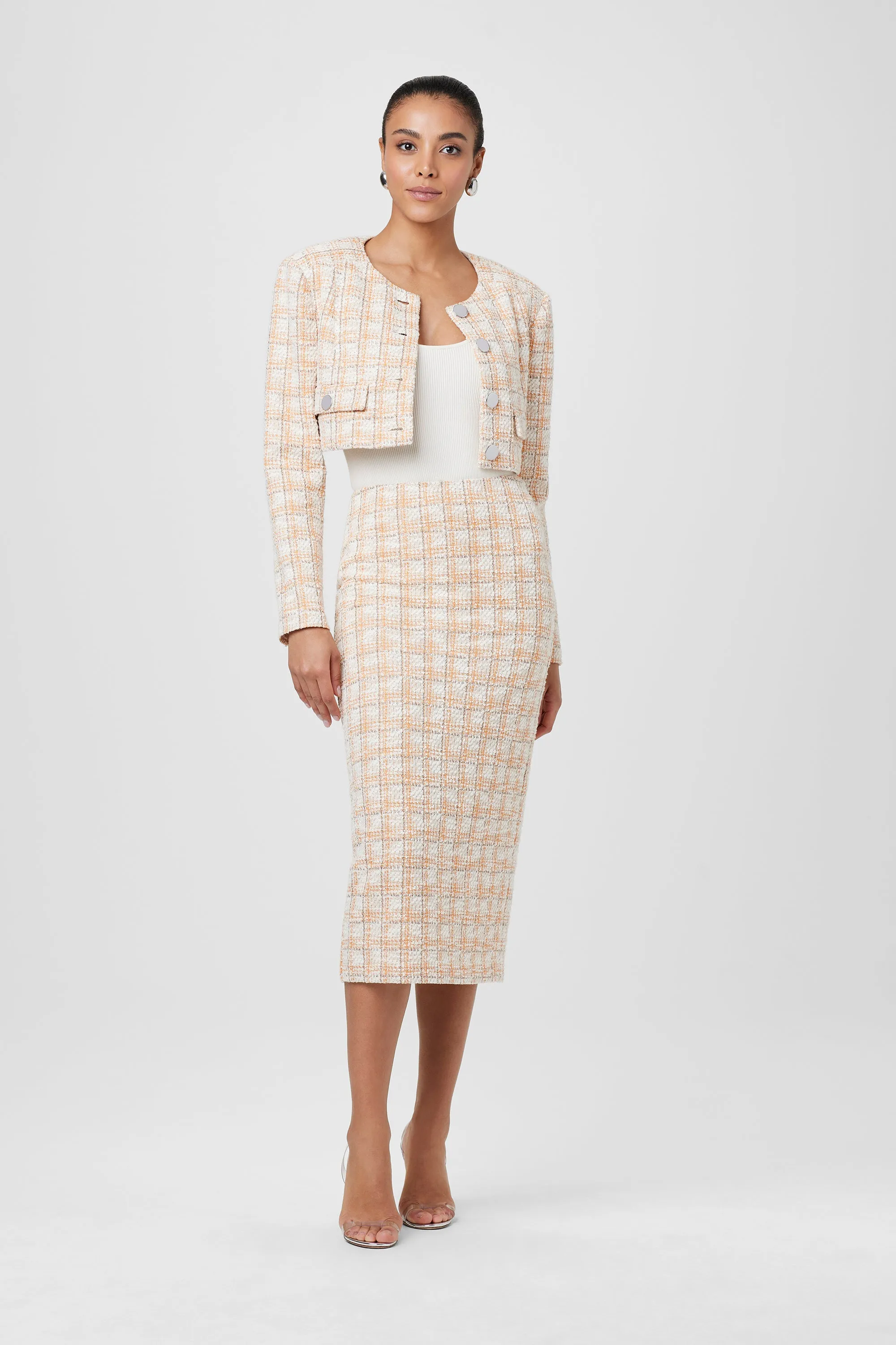 Leilani Pencil Skirt Mango Tweed