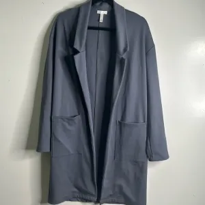 LEITH blue long blazer jacket size small open front