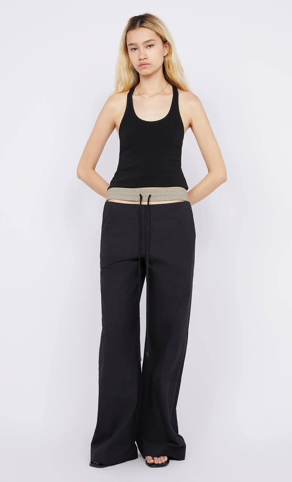 LEO CONTRAST PANT - BLACK/TAUPEE
