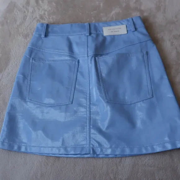 LESS COYOTES DES PARIS Puck PVC Blue Mini Skirt