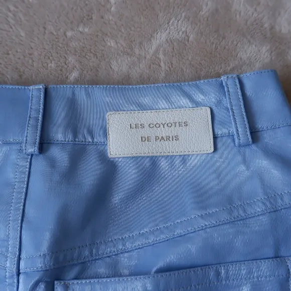 LESS COYOTES DES PARIS Puck PVC Blue Mini Skirt