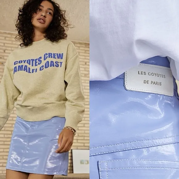 LESS COYOTES DES PARIS Puck PVC Blue Mini Skirt