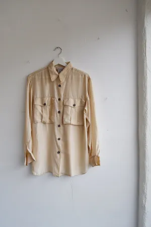 Light Tan Tissue Silk Blosue