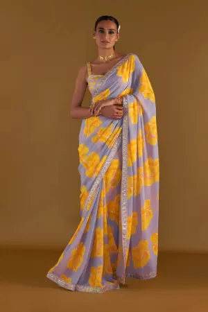 Lilac Sunshine Mimosas Saree