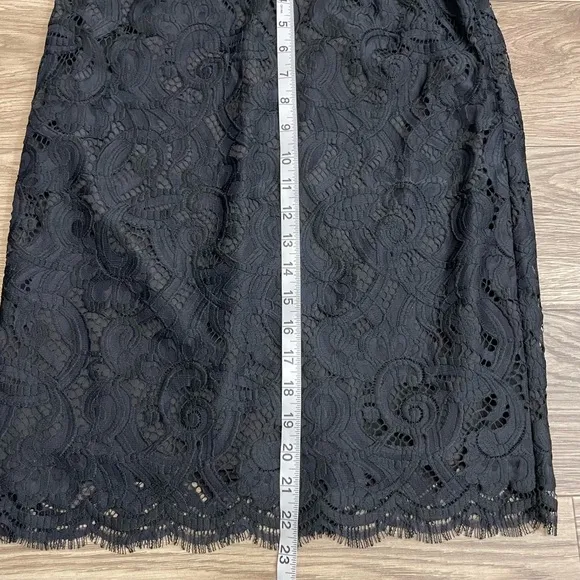 Lilly Pulitzer Black Lace Hyacinth Knee Length Pencil Skirt