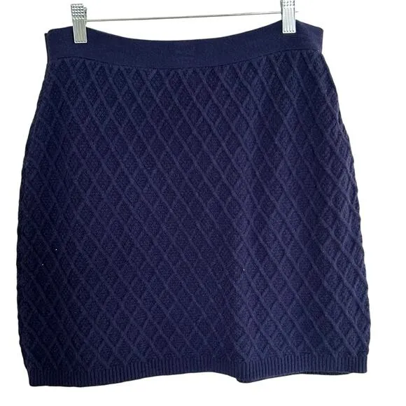 Lilly Pulitzer Lizona Cabled Sweater Skirt in Low Tide Navy Size Large