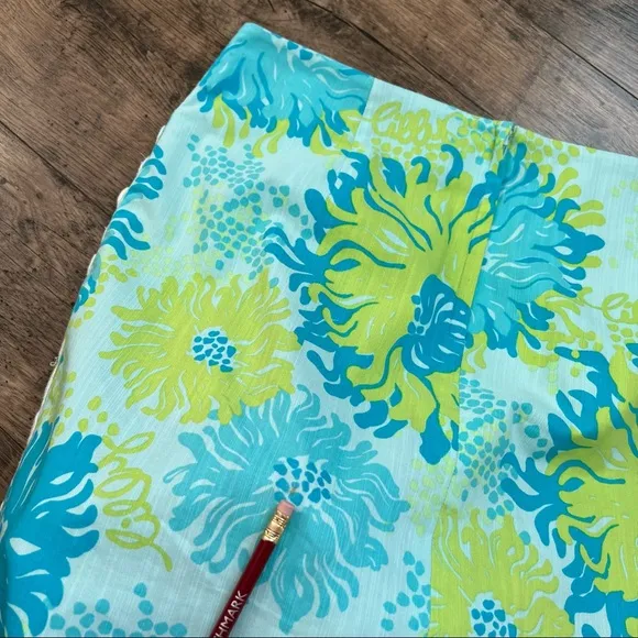 Lilly Pulitzer Original Roslyn Lace Floral Skirt Seeing Things Aquamarine Size 6