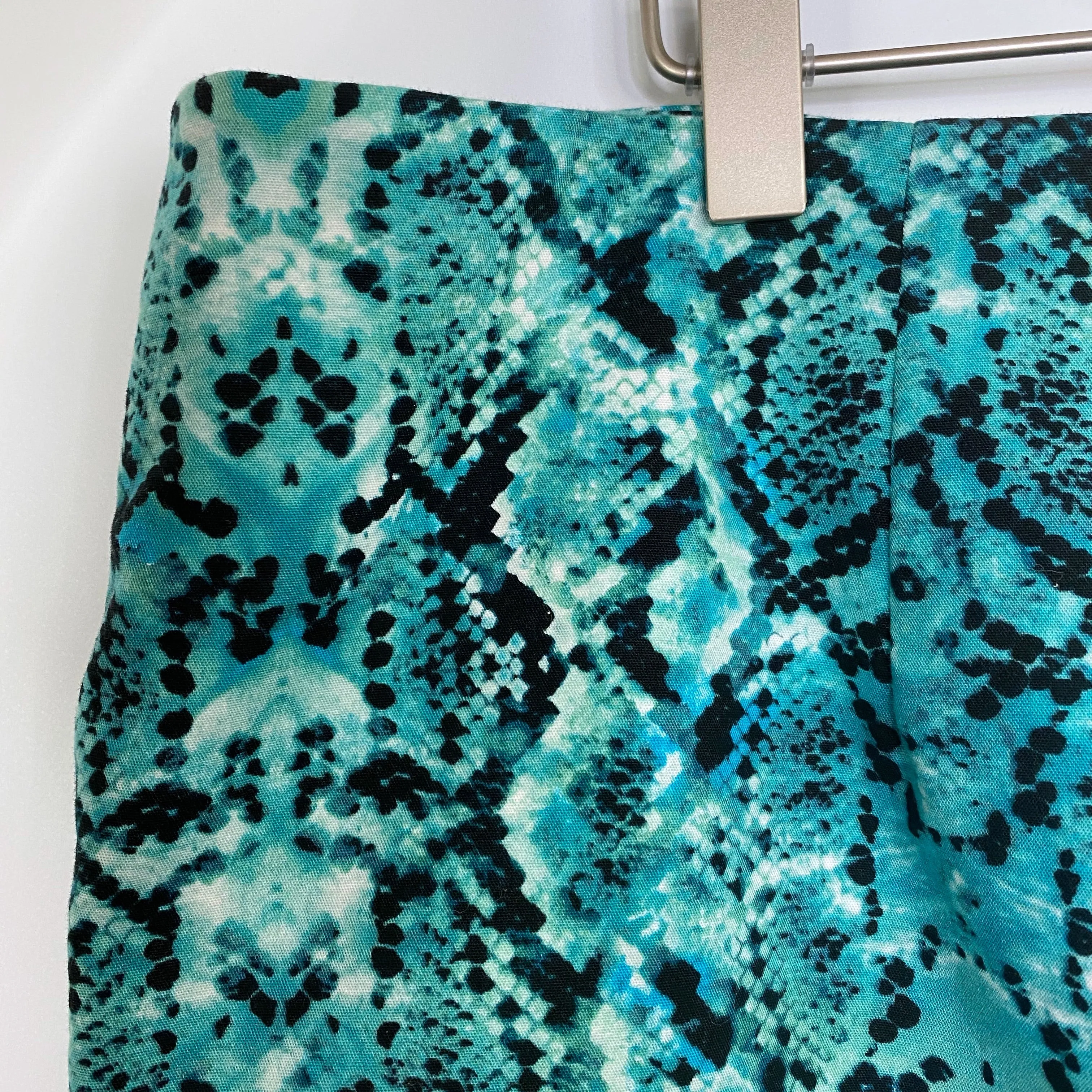 Liz Claiborne Teal Snakeskin Print Pencil Skirt