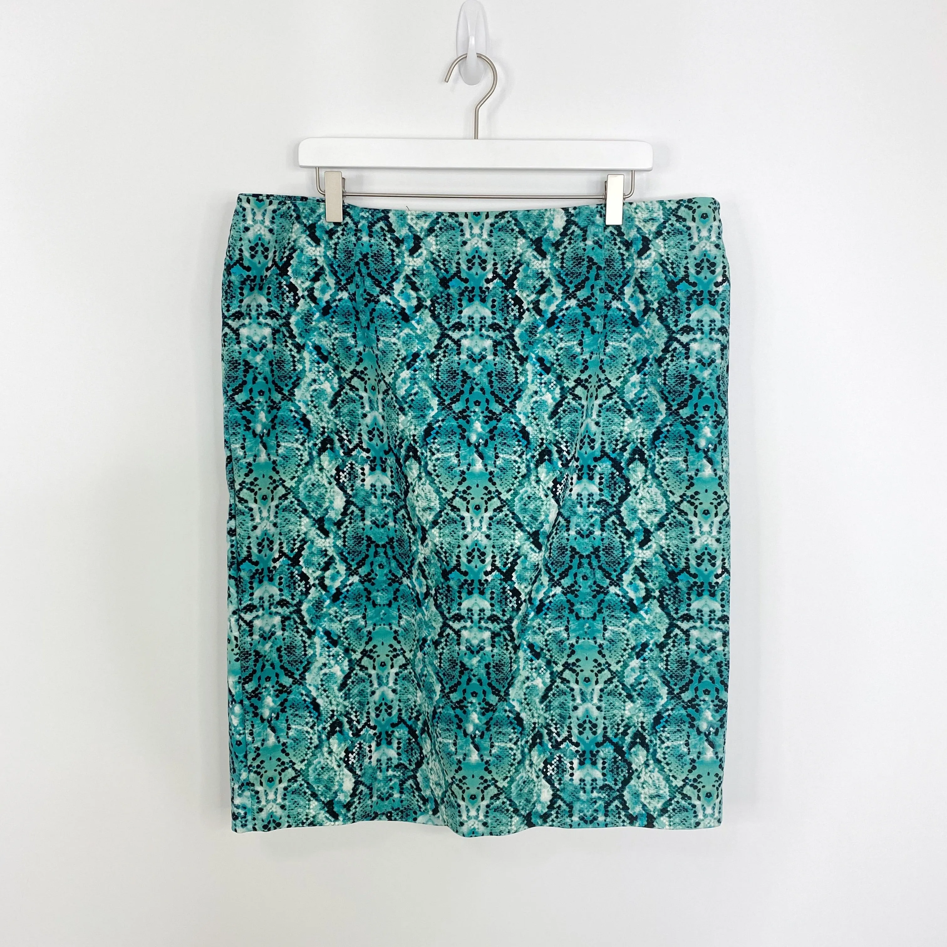 Liz Claiborne Teal Snakeskin Print Pencil Skirt