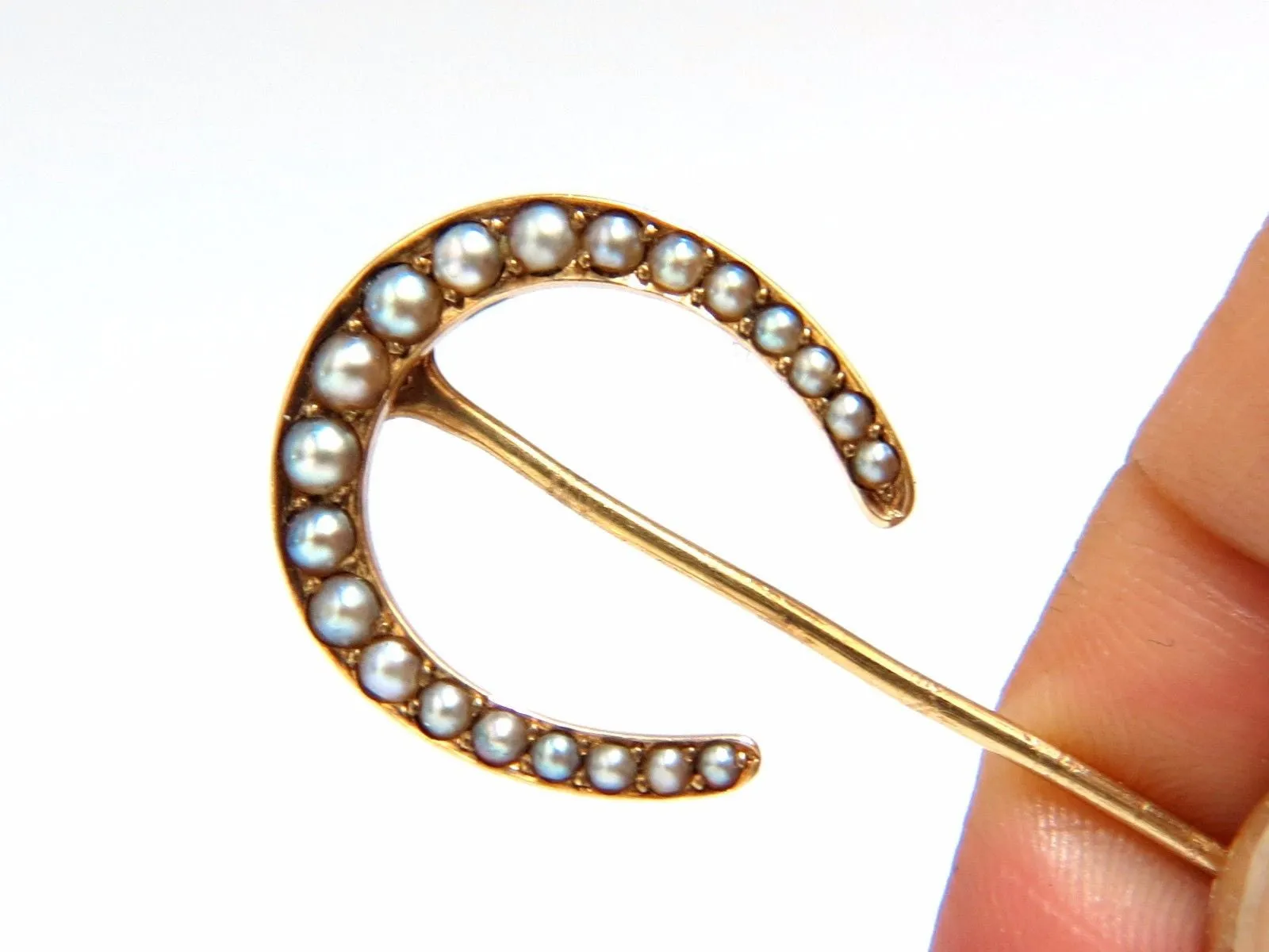 LOT OF (6) ANTIQUE HAT PINS COLLECTOR CLASSIC HORSESHOE JICKEY IRISH CLOVER