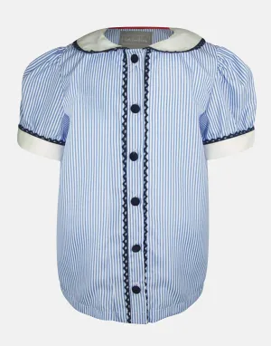 Lucinda: Ticking stripe blouse