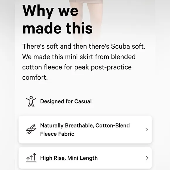 Lululemon Suba high rise mini skirt