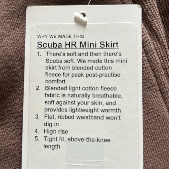 Lululemon Suba high rise mini skirt