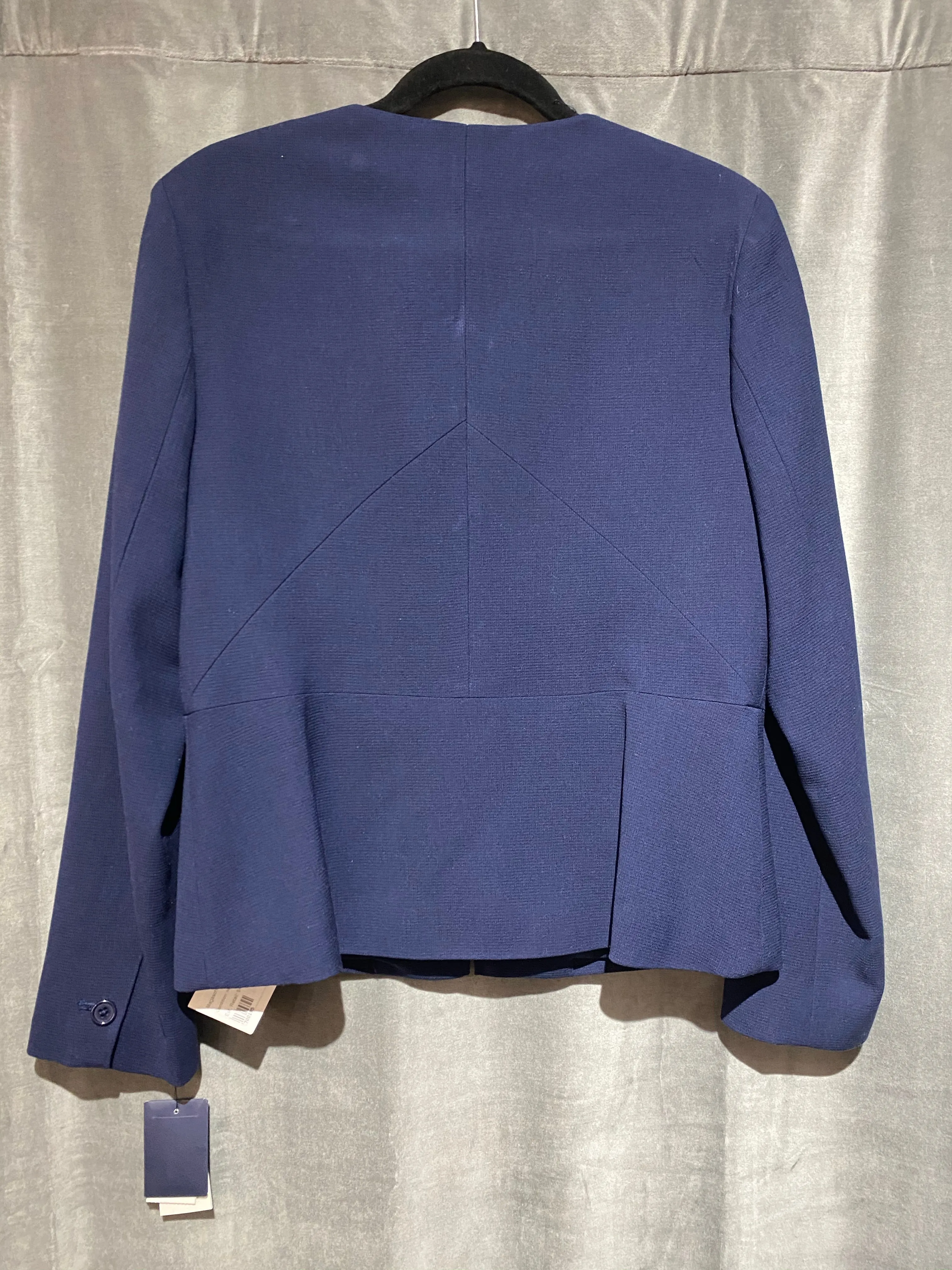 Magaschoni Navy Long Sleeve Front Zip Blazer