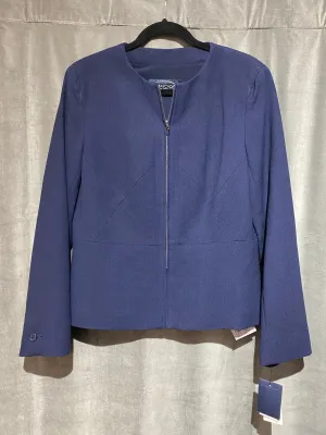 Magaschoni Navy Long Sleeve Front Zip Blazer