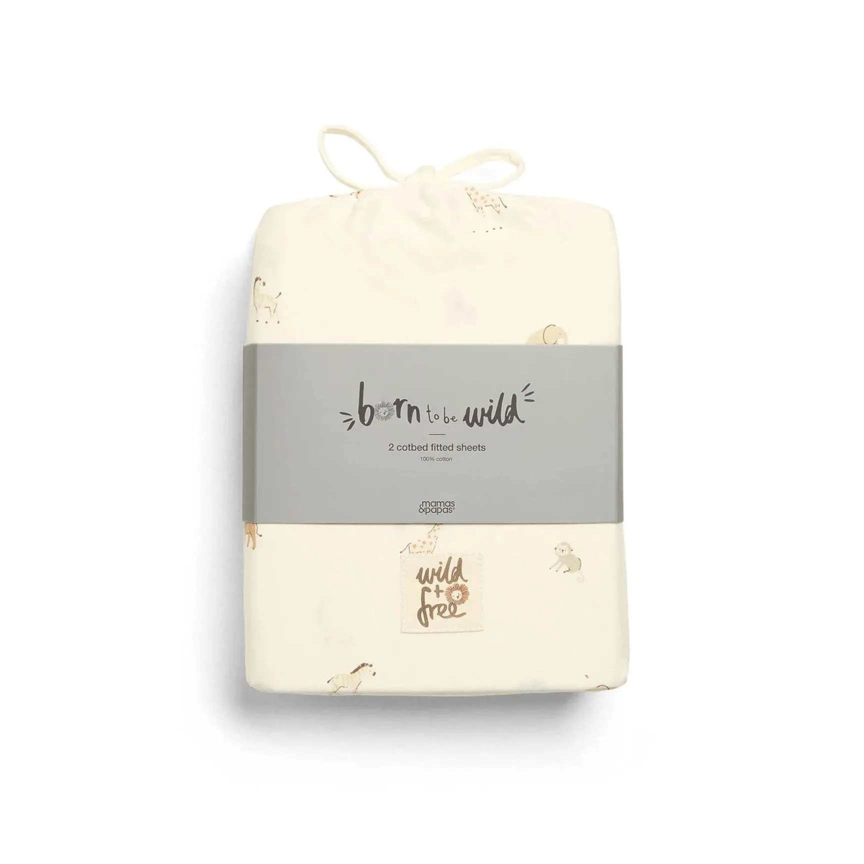 Mamas & Papas Cotbed Fitted Sheets - Born to be Wild